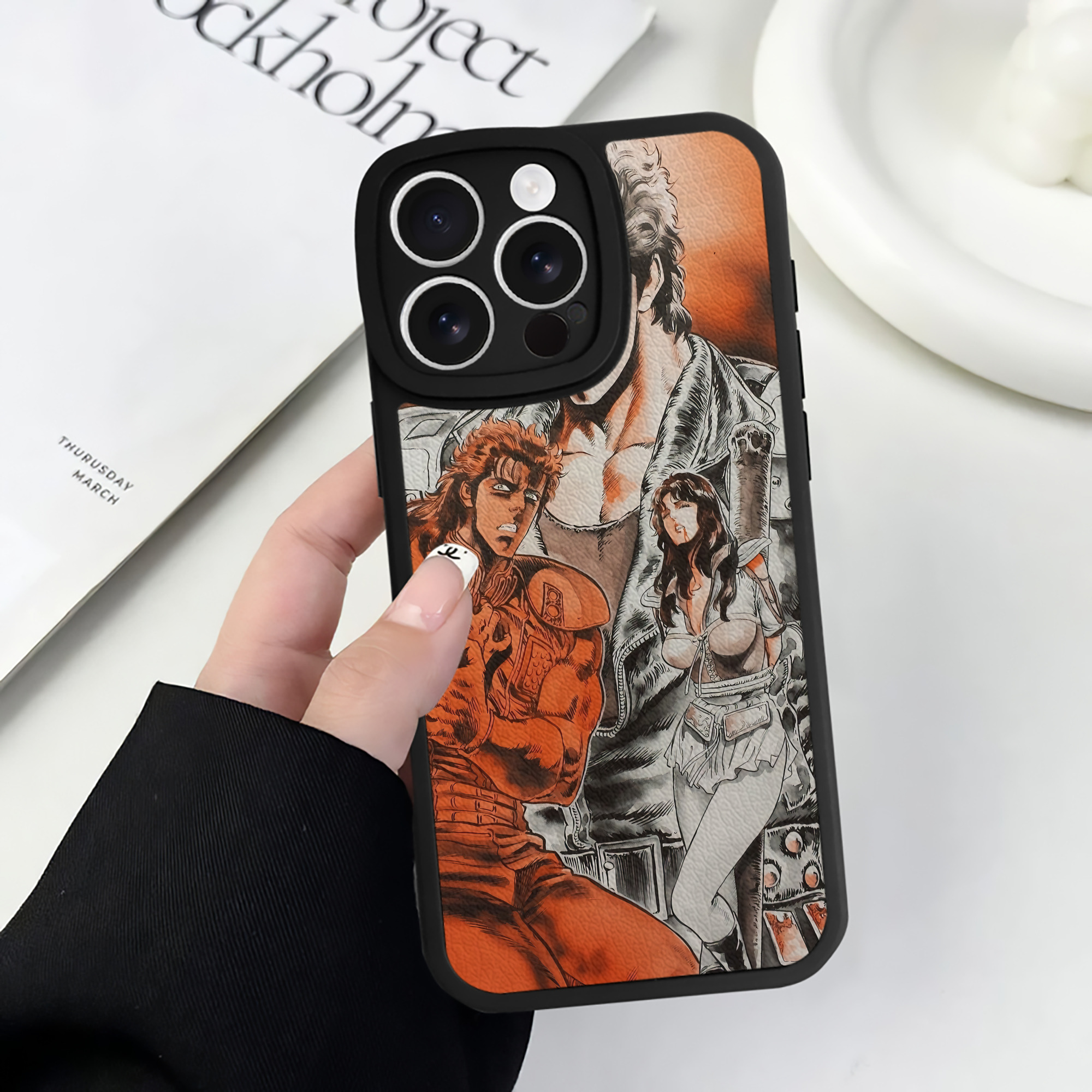 （画像用） 北斗の拳 Fist of the North Star 【iPhone 16シリーズ対応】シリコンスマホケース（レザー調） 材質：シリコン